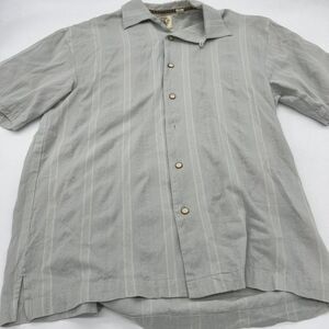 Pusser’s West Indies Camp Shirt med gray blue Embroidered Cotton Bamboo blend